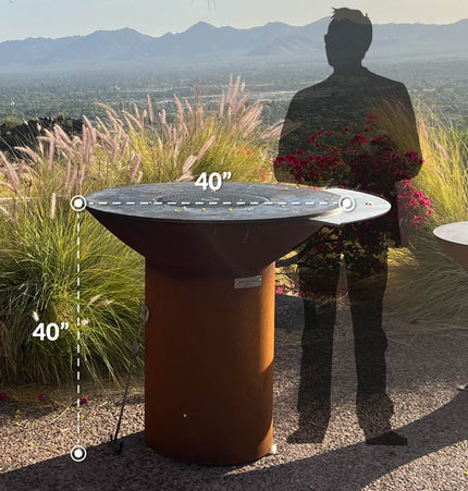 Arteflame Classic 40″ — Storage Base Flat - Top Grill & Fire Bowl (CORTEN Steel) - Outdoor Grills | Patioza