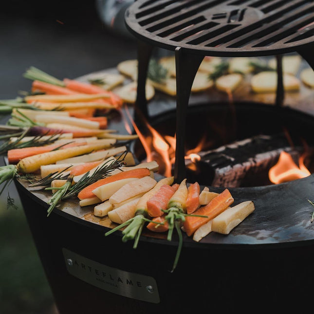 Arteflame ONE30 — 30″ One Series Flat-Top Charcoal Grill & Fire Bowl (Single-Piece CORTEN Steel) - All Products, Arteflame Grills | Patioza