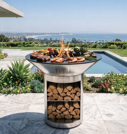 Arteflame 40″ Platinum Series — Stainless Fire Bowl Flat - Top Grill with Storage Base - Outdoor Grills | Patioza