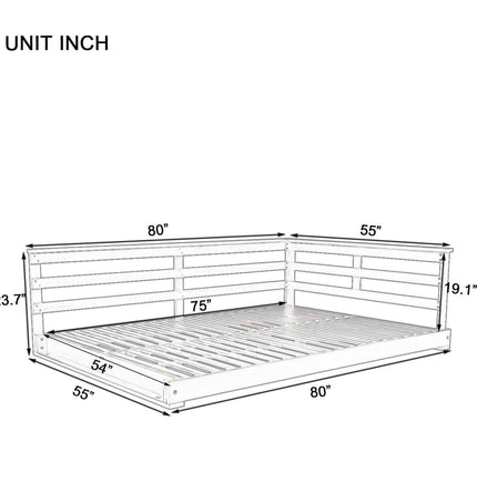Acacia Wood Porch Swing Bed for Outdoor with Hemp Ropes - Full Size - Garden | Patioza