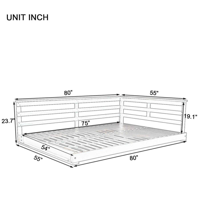 Acacia Wood Porch Swing Bed for Outdoor with Hemp Ropes - Full Size - Garden | Patioza
