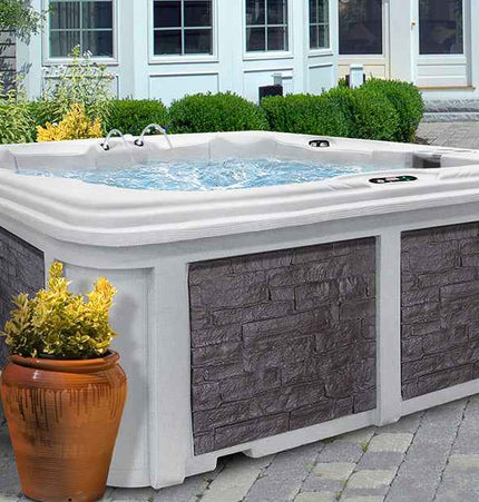 Arcadia Luxury Hot Tub – 7 - Person Spa with Dual Captain’s Chairs & Open Footwell, 8' Design - Hot Tubs | Patioza