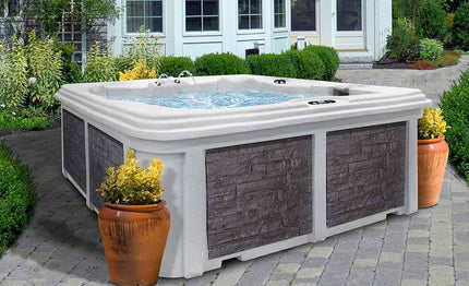 Arcadia Luxury Hot Tub – 7 - Person Spa with Dual Captain’s Chairs & Open Footwell, 8' Design - Hot Tubs | Patioza