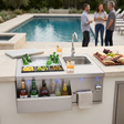 Beverage station styled for a poolside get-together