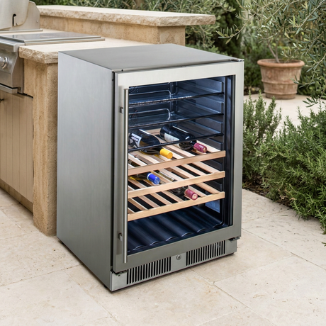 Blaze beverage cooler in a styled outdoor terrace setting