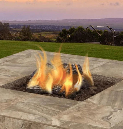 Cal Flame Stucco and Tile Dining Height Rectangle Propane Gas Fire Pit FPT-RT501M