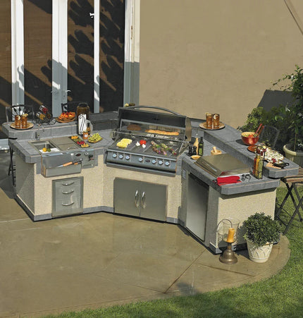 Cal Flame Laguna Q Platinum Series 3-Piece BBQ Island - GPV-3100