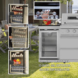 Castelle Flame Capri 96-Inch 6-Burner 85000 BTU Outdoor Kitchen Liquid Propane Grill Island With Fridge (SAK42895) - Outdoor Kitchen Islands | Patioza