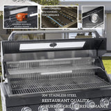 Castelle Flame Capri 96-Inch 6-Burner 85000 BTU Outdoor Kitchen Liquid Propane Grill Island With Fridge (SAK42895) - Outdoor Kitchen Islands | Patioza