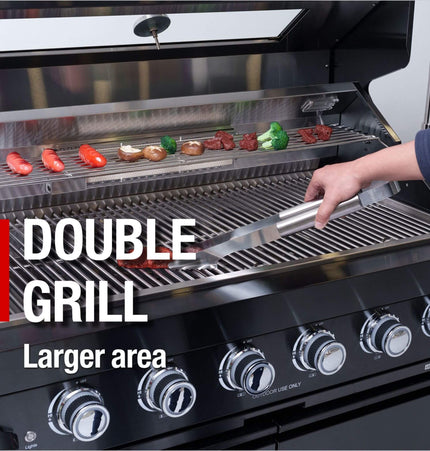 Castelle Flame Ember Premium Black Stainless Steel 4-Burner Liquid Propane Kitchen Grill Island With Rotisserie Kit (SAK48157) - Outdoor Kitchen Islands | Patioza