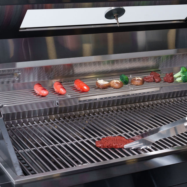 Castelle Flame Ember Premium Black Stainless Steel 4-Burner Liquid Propane Kitchen Grill Island With Rotisserie Kit (SAK48157) - Outdoor Kitchen Islands | Patioza