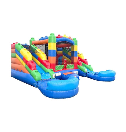 16FT Castle Bounce House With Dual Slides, Blower And Pool Combo (SAK56319) - Inflatable Bouncers | Patioza