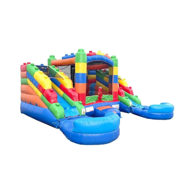 16FT Castle Bounce House With Dual Slides, Blower And Pool Combo (SAK56319) - Inflatable Bouncers | Patioza