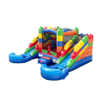 16FT Castle Bounce House With Dual Slides, Blower And Pool Combo (SAK56319) - Inflatable Bouncers | Patioza