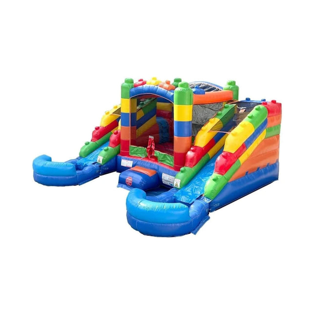 16FT Castle Bounce House With Dual Slides, Blower And Pool Combo (SAK56319) - Inflatable Bouncers | Patioza