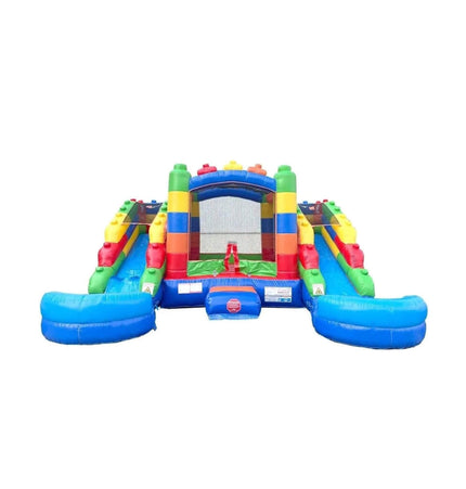 16FT Castle Bounce House With Dual Slides, Blower And Pool Combo (SAK56319) - Inflatable Bouncers | Patioza