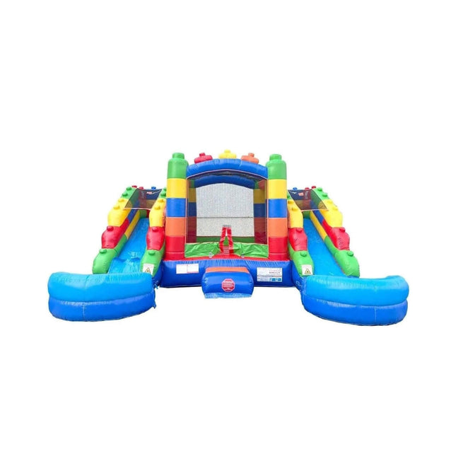 16FT Castle Bounce House With Dual Slides, Blower And Pool Combo (SAK56319) - Inflatable Bouncers | Patioza
