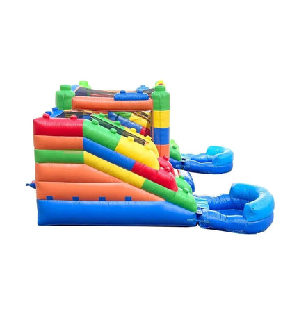 16FT Castle Bounce House With Dual Slides, Blower And Pool Combo (SAK56319) - Inflatable Bouncers | Patioza