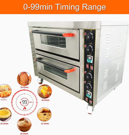 6400W Commercial Electric Double Deck Convection Baking Pizza Oven (SAK37281) - Lab Freezers | Patioza