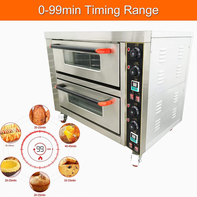 6400W Commercial Electric Double Deck Convection Baking Pizza Oven (SAK37281) - Lab Freezers | Patioza