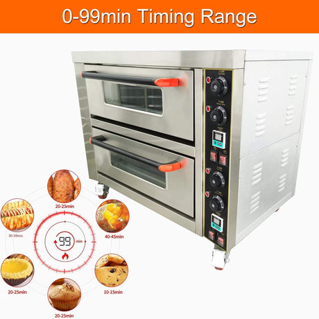 6400W Commercial Electric Double Deck Convection Baking Pizza Oven (SAK37281) - Lab Freezers | Patioza