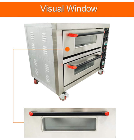 6400W Commercial Electric Double Deck Convection Baking Pizza Oven (SAK37281) - Lab Freezers | Patioza