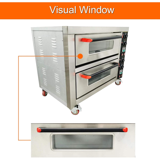 6400W Commercial Electric Double Deck Convection Baking Pizza Oven (SAK37281) - Lab Freezers | Patioza