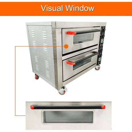 6400W Commercial Electric Double Deck Convection Baking Pizza Oven (SAK37281) - Lab Freezers | Patioza