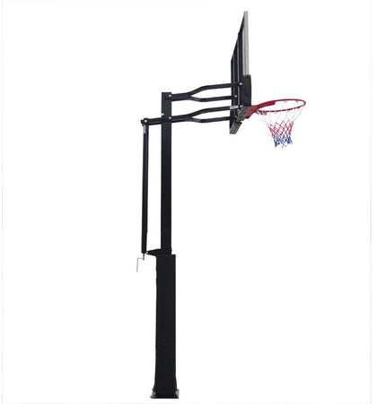 Outdoor Buried Hand-operated Height Adjustable Basketball Stand for Backyard Play - 0 | Patioza