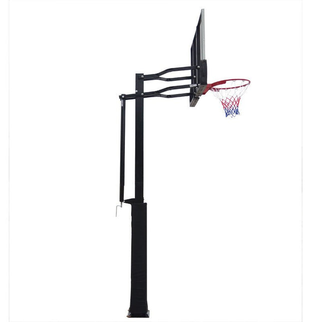 Outdoor Buried Hand-operated Height Adjustable Basketball Stand for Backyard Play - 0 | Patioza