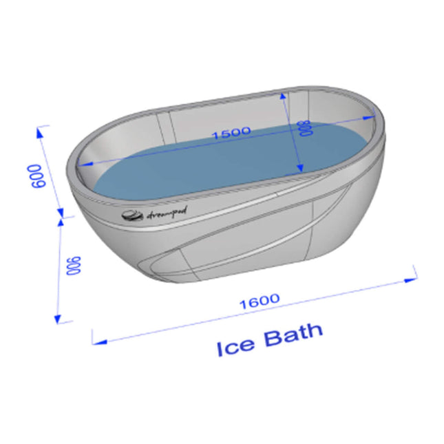 Dreampod Ice Bath With Chiller Premium Fiberglass Floatation Tank [DPIB101WPE] (SAK17942) - Sensory Deprivation Tanks | Patioza