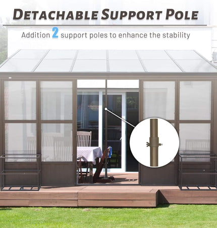 Alora Horizon 12x16 Ft. Extra-Large Heavy-Duty All-Season Sunroom with Sliding Doors and Polycarbonate Windows