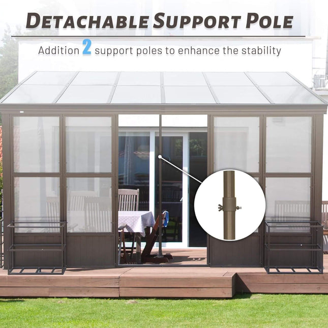 Alora Horizon 12x16 Ft. Extra-Large Heavy-Duty All-Season Sunroom with Sliding Doors and Polycarbonate Windows