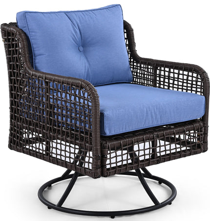 GO 4 Pieces Patio Furniture Set with Swivel Chairs Outdoor Wicker Sofas - Patio Furniture | Patioza
