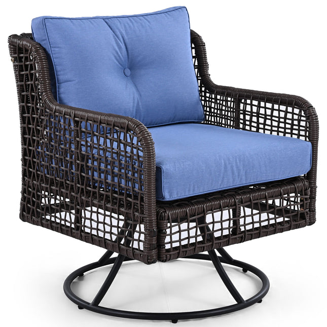 GO 4 Pieces Patio Furniture Set with Swivel Chairs Outdoor Wicker Sofas - Patio Furniture | Patioza