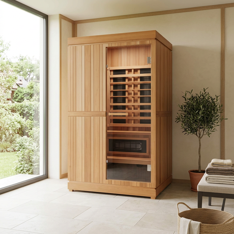 Finnmark sauna in a spacious indoor wellness room