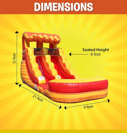 Large Fire Marble Inflatable Water Slide With Pool And Blower (SAK34567) - Inflatable Bouncers | Patioza