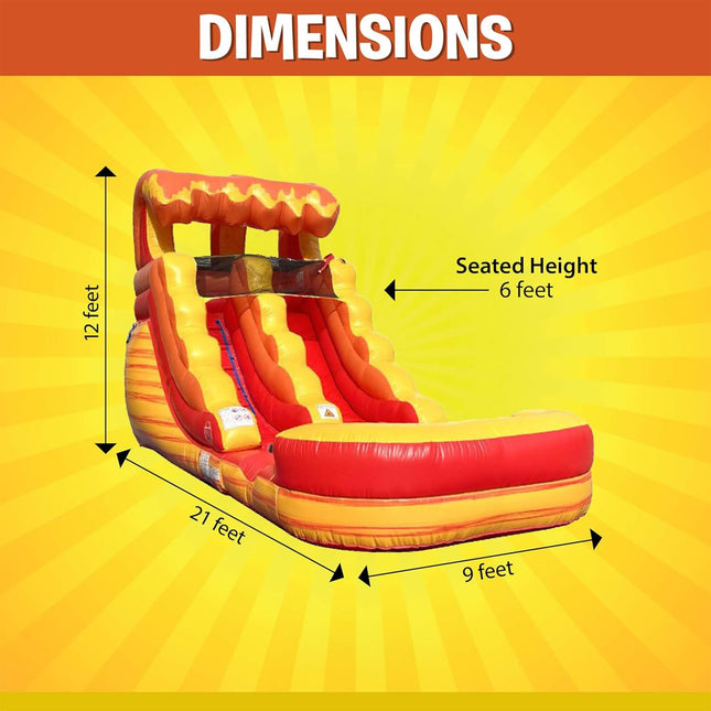 Large Fire Marble Inflatable Water Slide With Pool And Blower (SAK34567) - Inflatable Bouncers | Patioza