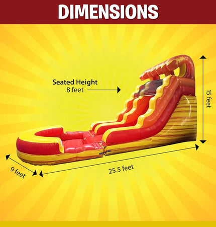 Large Fire Marble Inflatable Water Slide With Pool And Blower (SAK34567) - Inflatable Bouncers | Patioza