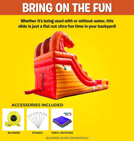 Large Fire Marble Inflatable Water Slide With Pool And Blower (SAK34567) - Inflatable Bouncers | Patioza