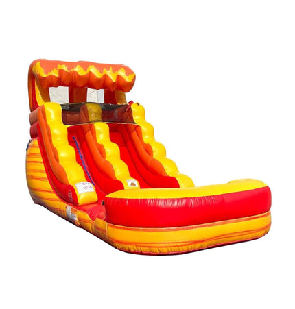 Large Fire Marble Inflatable Water Slide With Pool And Blower (SAK34567) - Inflatable Bouncers | Patioza