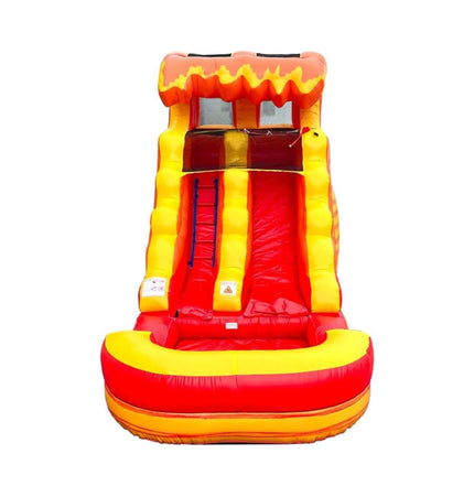 Large Fire Marble Inflatable Water Slide With Pool And Blower (SAK34567) - Inflatable Bouncers | Patioza