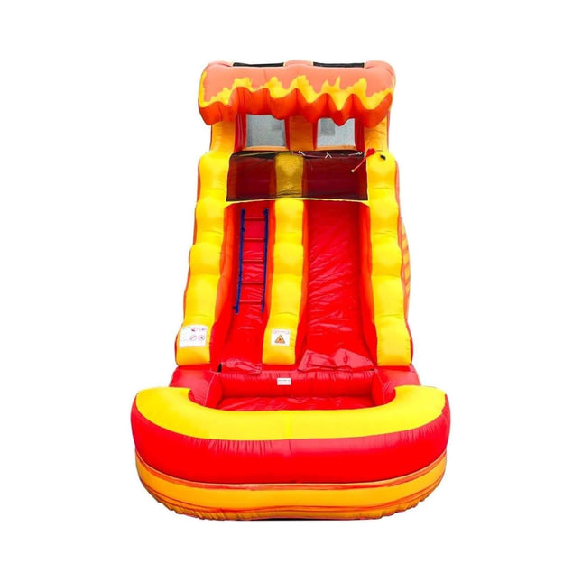 Large Fire Marble Inflatable Water Slide With Pool And Blower (SAK34567) - Inflatable Bouncers | Patioza