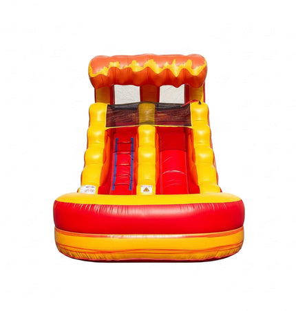 Large Fire Marble Inflatable Water Slide With Pool And Blower (SAK34567) - Inflatable Bouncers | Patioza