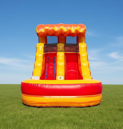 Large Fire Marble Inflatable Water Slide With Pool And Blower (SAK34567) - Inflatable Bouncers | Patioza