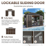 Alora Terrace Fully - Enclosed Outdoor Black Sunroom With Lockable Sliding Doors And Galvanized Double Steel Roof (SAK81634) - Sunrooms | Patioza
