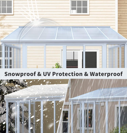 [10X14FT] Alora Lumina Heavy-Duty All-Season Aluminum Alloy Patio Sunroom With 3 Lockable Sliding Doors (SAK62713) - Sunrooms | Patioza
