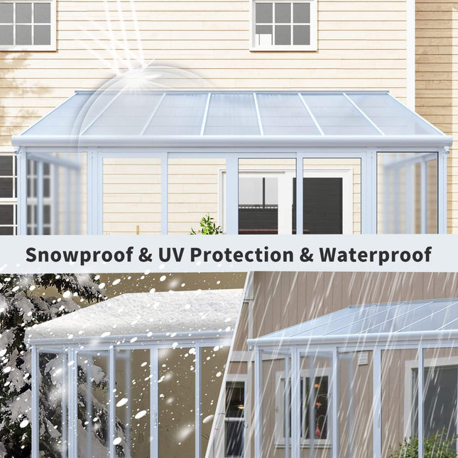 [10X14FT] Alora Lumina Heavy-Duty All-Season Aluminum Alloy Patio Sunroom With 3 Lockable Sliding Doors (SAK62713) - Sunrooms | Patioza