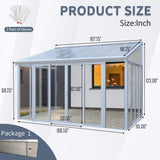 [10X14FT] Alora Lumina Heavy-Duty All-Season Aluminum Alloy Patio Sunroom With 3 Lockable Sliding Doors (SAK62713) - Sunrooms | Patioza