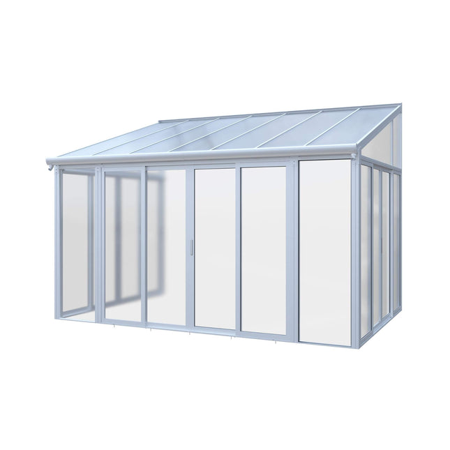 [10X14FT] Alora Lumina Heavy-Duty All-Season Aluminum Alloy Patio Sunroom With 3 Lockable Sliding Doors (SAK62713) - Sunrooms | Patioza